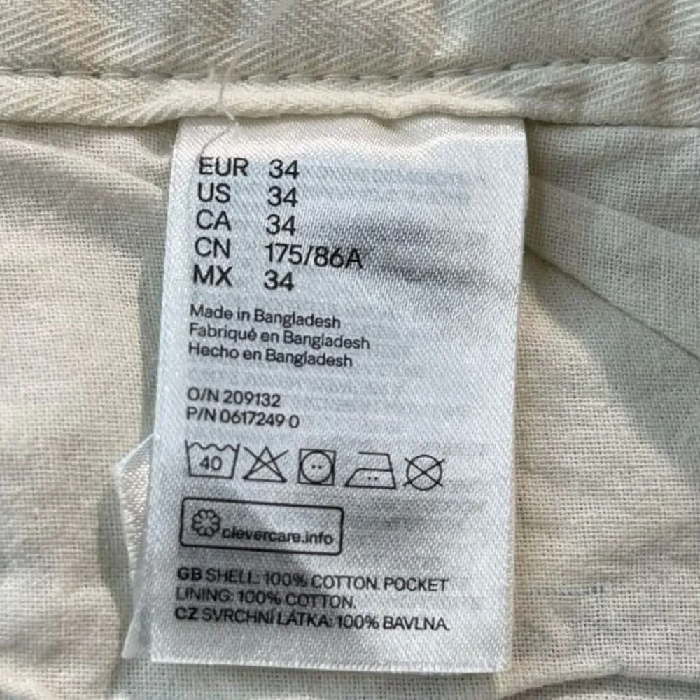H&M LOGG Mens light blue Cotton chino shorts Sz 34